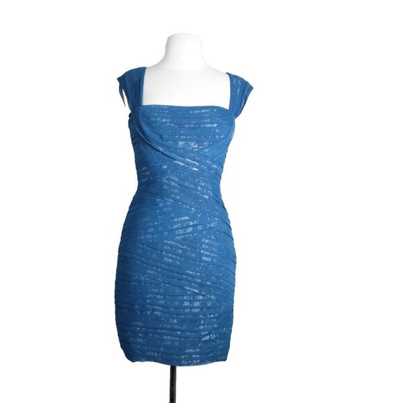 BCBGMaxazria Womens Small Blue Ink Ivetta Sleeveless Cocktail Dress CVR6P451 - Picture 13 of 13